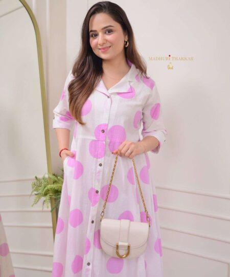 Women's Cotton Floral Printed 3/4 quarter sleeve A-Line printed kurti