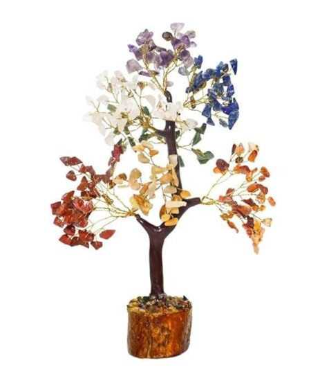 Crystal Tree Good Luck Showpiece for Home Decor Items Crystals Gemstones Bonsai Money Tree for Good Luck, Decoration Gift Item (Seven Chakra)
