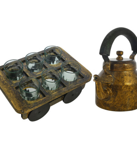 ALUMINIUM TEA KETTLE WITH 6 GLASS