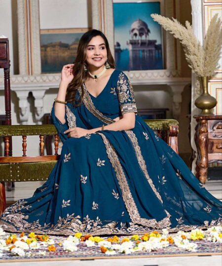 Women's Embroidered Lehenga Choli with Net Dupatta ? Festive & Wedding Wear Set